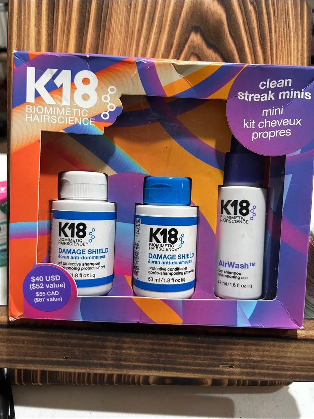 K18 Clean Streak Minis Damage Shield & AirWash Travel Set - Blue/White